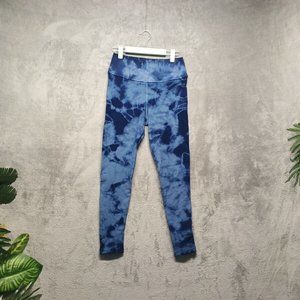 🍑Tie Dye Women Leggings Workout Yoga Rise Blue Size S(4-6)